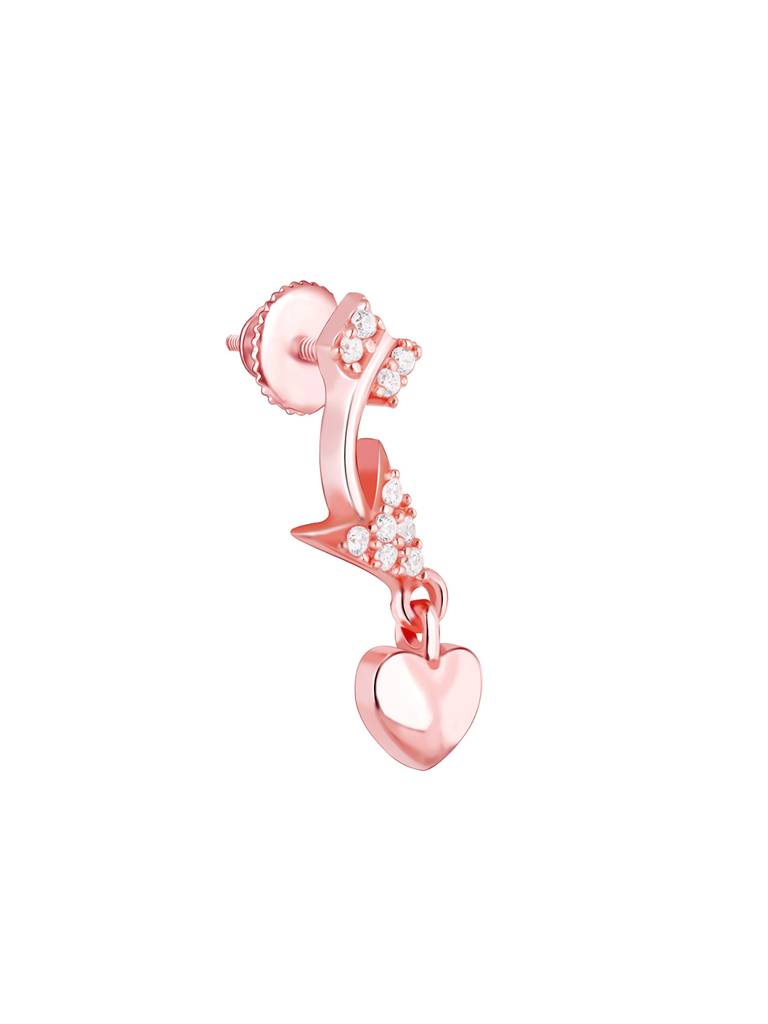 Giva 925 Sterling Silver Rose Gold You Stole My Heart Earrings