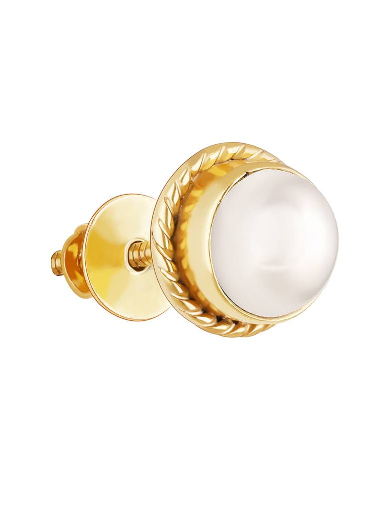 GIVA 925 Sterling Silver Golden Pearl Braided Earrings