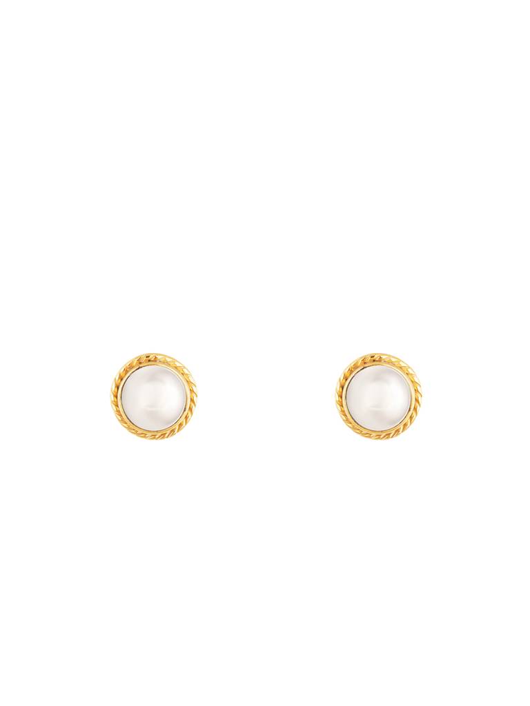 GIVA 925 Sterling Silver Golden Pearl Braided Earrings