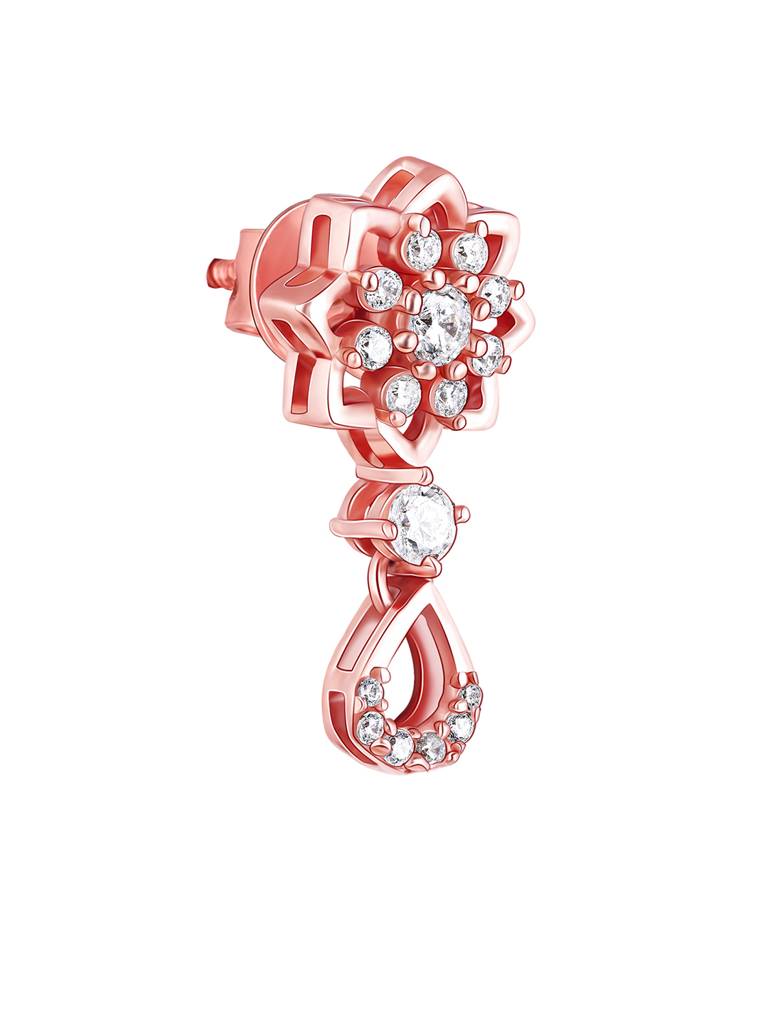 GIVA 925 Sterling Silver Rose Gold Blooming Elegance Earrings