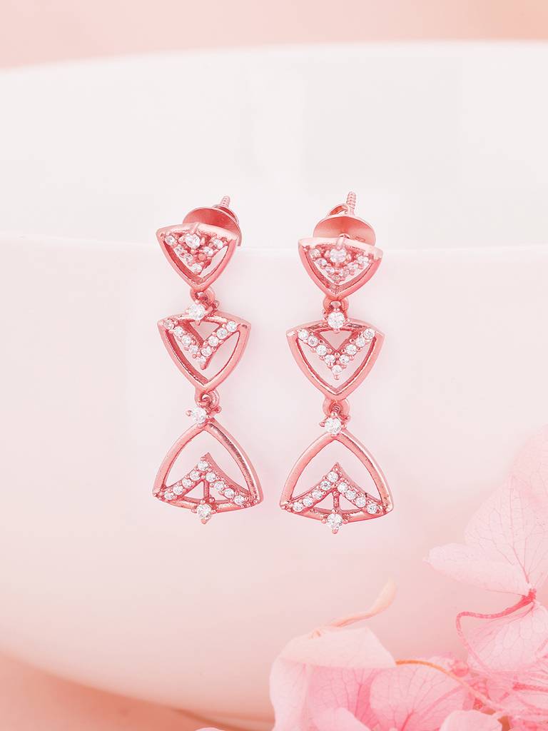 GIVA 925 Sterling Silver Rose Gold Mystical Mirage Earrings