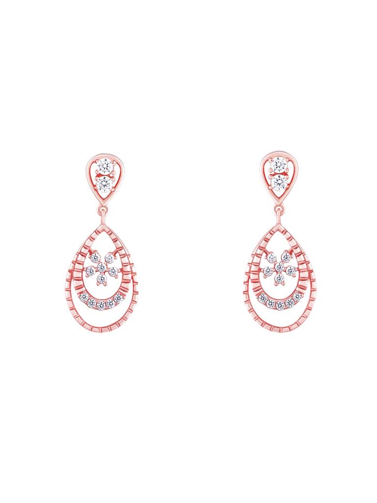 GIVA 925 Sterling Silver Rose Gold Royal Romance Earrings