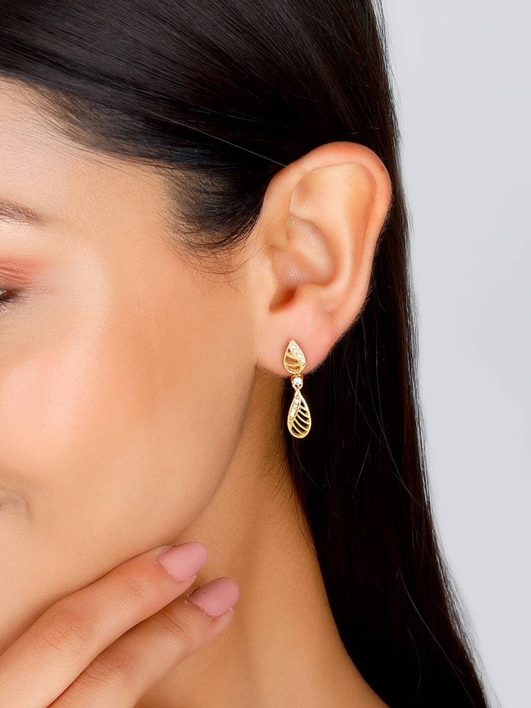 GIVA 925 Sterling Silver Golden Allure and Elegance Earrings