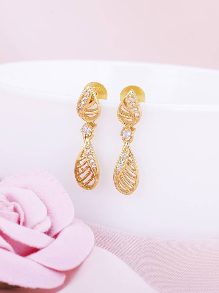 GIVA 925 Sterling Silver Golden Allure and Elegance Earrings