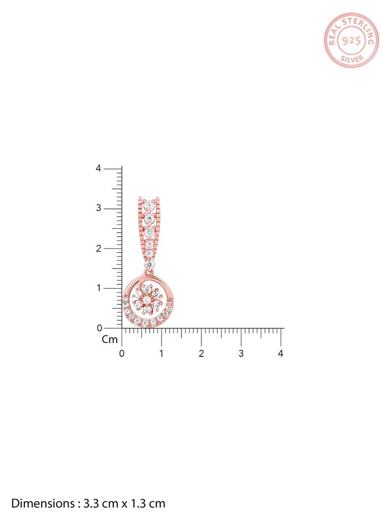 GIVA 925 Sterling Silver Rose Gold Dangling Flower Earrings