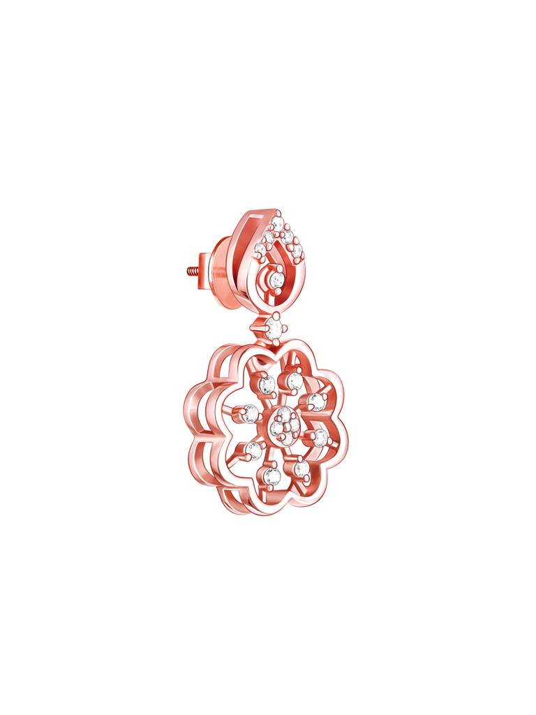 GIVA 925 Sterling Silver Rose Gold Floral Elegance Earrings