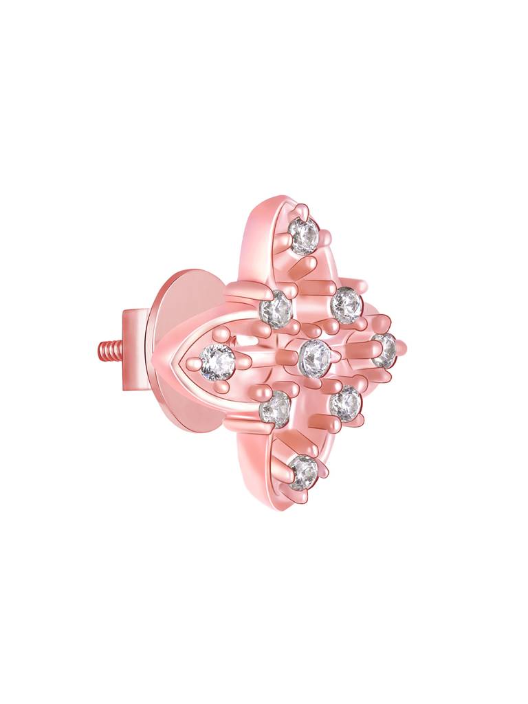 GIVA 925 Sterling Silver Rose Gold Glamour Stud Earrings