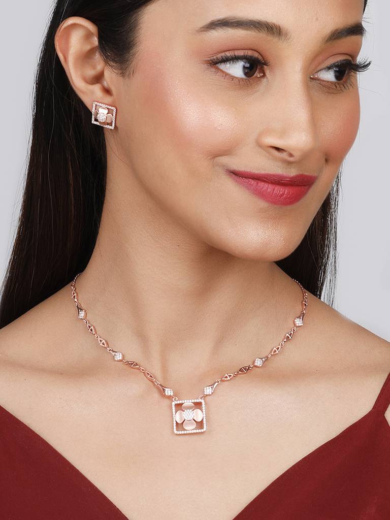 GIVA 925 Sterling Silver Rose Gold Eternal Romance Set