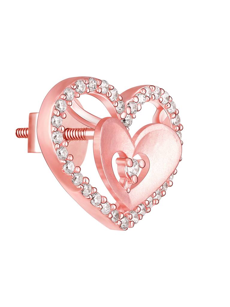 GIVA 925 Sterling Silver Anushka Sharma Rose Gold Dreamy Love Affair Stud Earrings