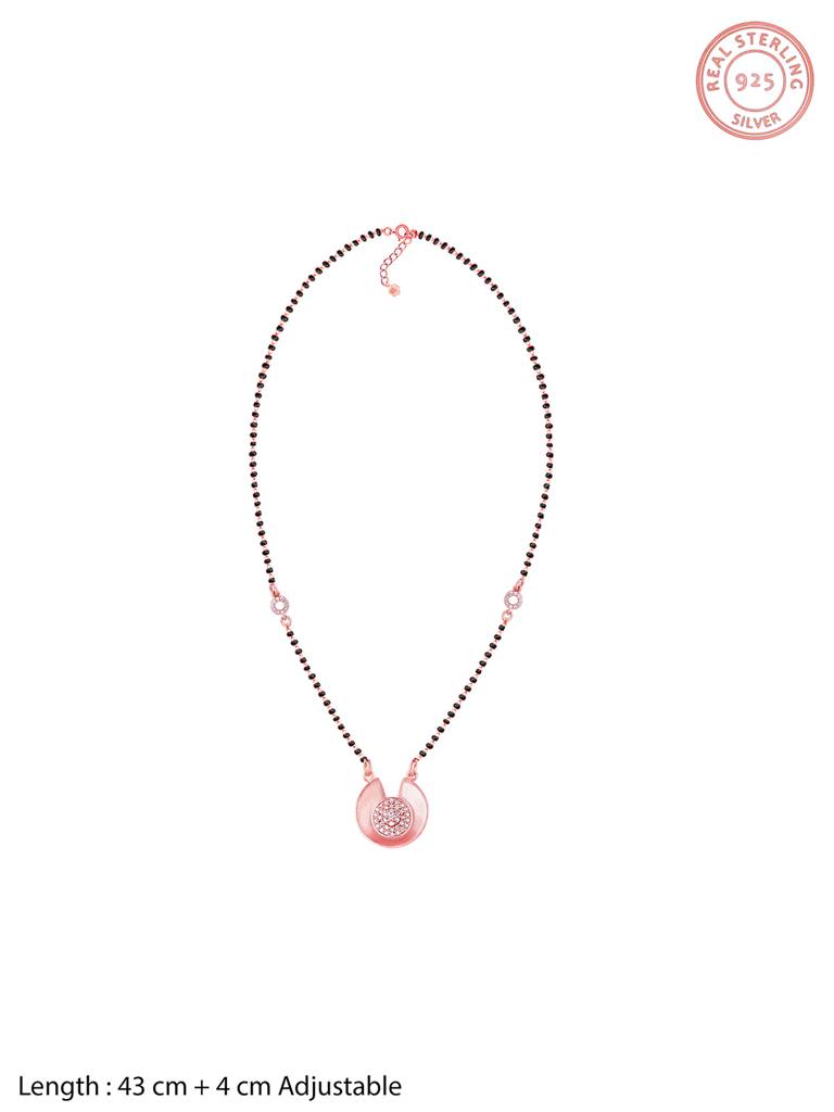 GIVA 925 Sterling Silver Rose Gold Shimmering Love Mangalsutra Set