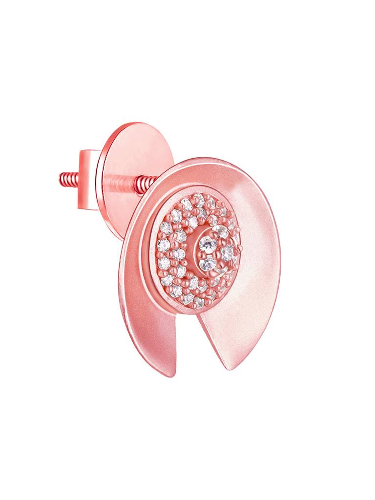 GIVA 925 Sterling Silver Rose Gold Shimmering Love Stud Earrings