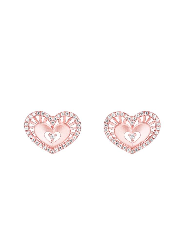 GIVA 925 Sterling Silver Anushka Sharma Rose Gold Love Affair Stud Earrings