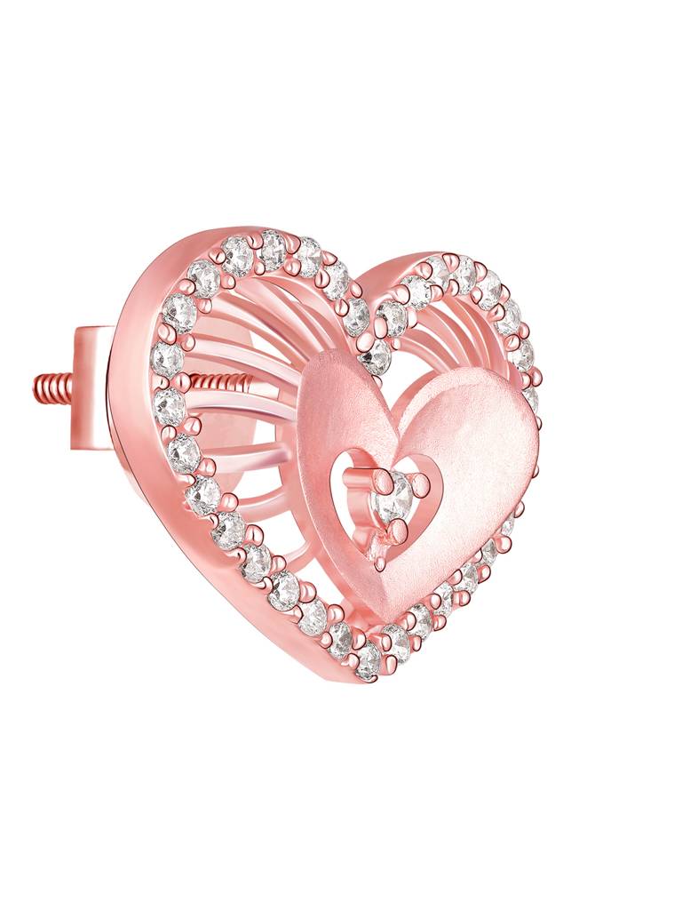 GIVA 925 Sterling Silver Anushka Sharma Rose Gold Love Affair Stud Earrings