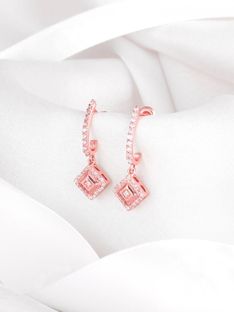 Giva 925 Sterling Silver Rose Gold Blend Of Beauty Signature Earrings