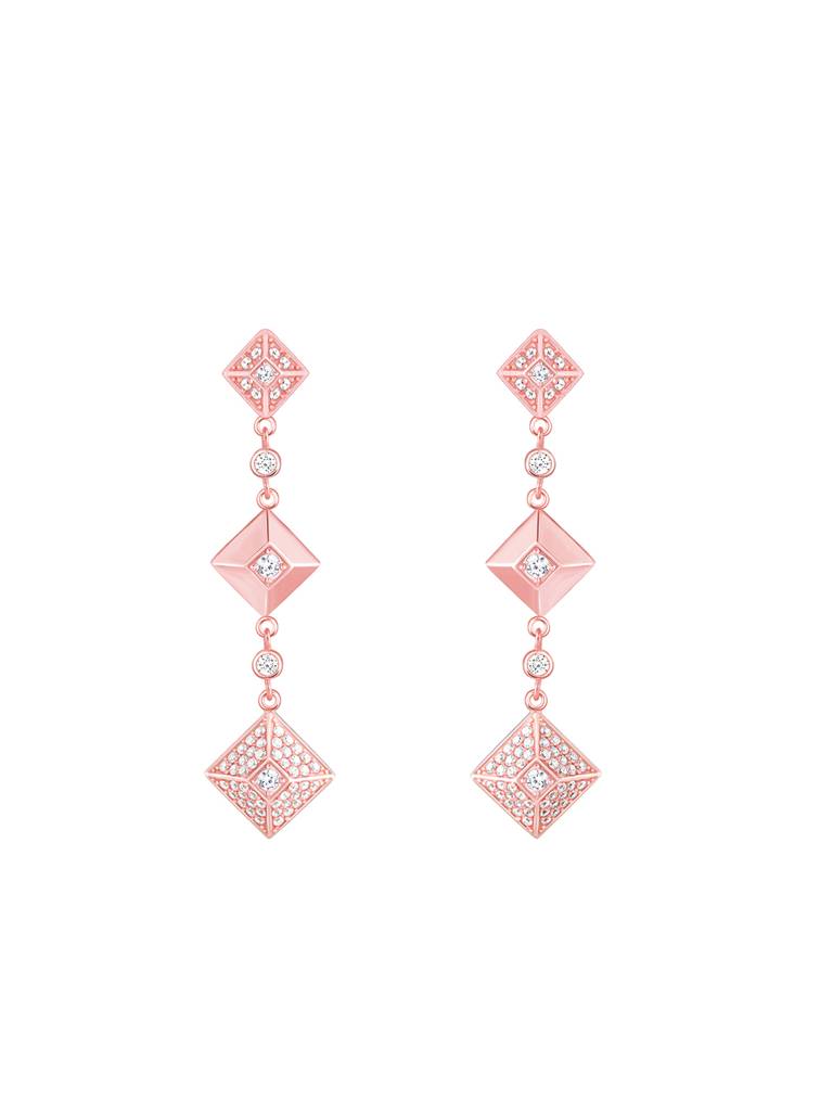 Giva 925 Sterling Silver Rose Gold Geometric Glam Signature Earrings