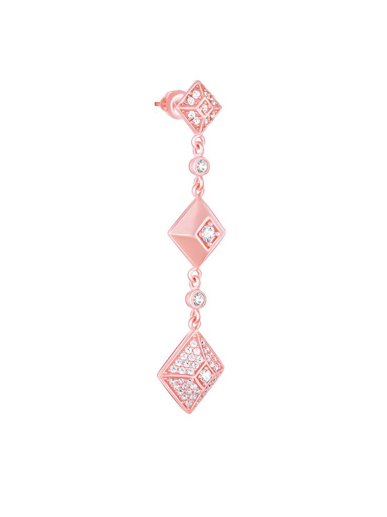 Giva 925 Sterling Silver Rose Gold Geometric Glam Signature Earrings