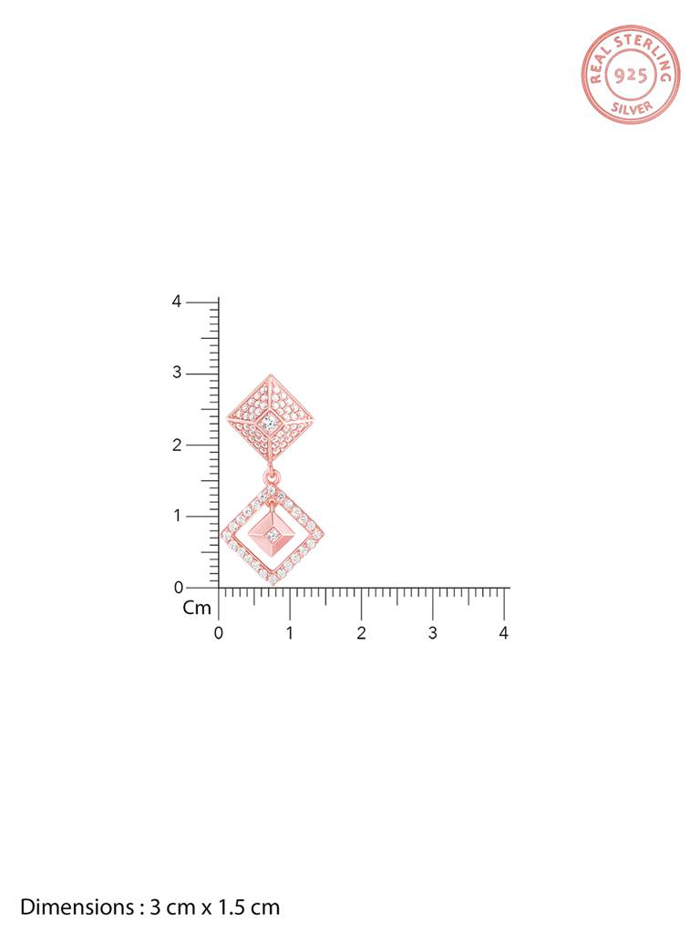 Giva 925 Sterling Silver Rose Gold Gleaming Treasures Signature Earrings