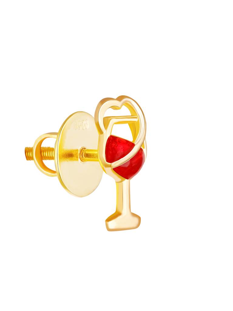 GIVA 925 Sterling Silver The Golden Wine Love Stud Earrings