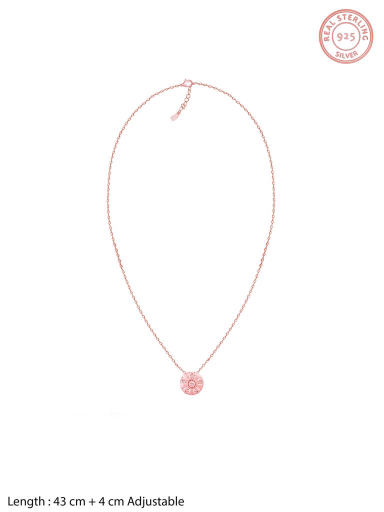 GIVA 925 Sterling Silver Rose Gold Vinca Necklace and Earring Set