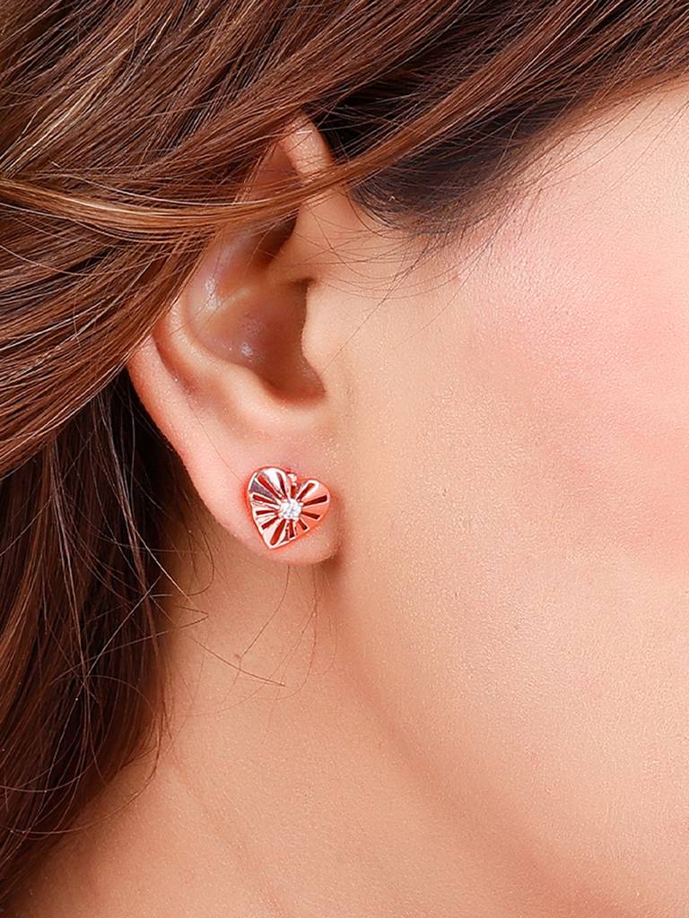GIVA 925 Sterling Silver Rose Gold The Sunshine of My Life Heart Earrings