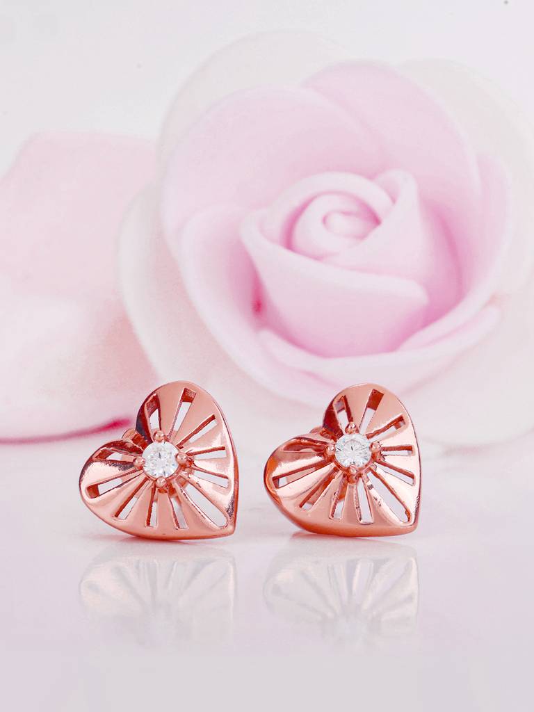 GIVA 925 Sterling Silver Rose Gold The Sunshine of My Life Heart Earrings