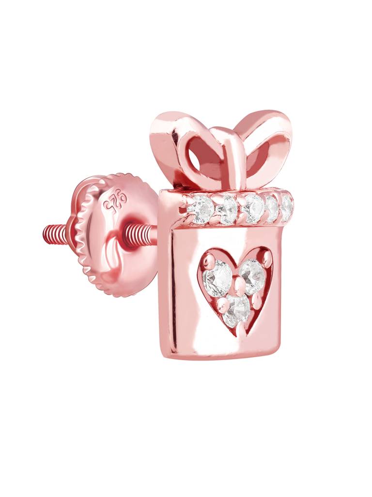 GIVA 925 Sterling Silver Rose Gold Zircon Heart Gift Earrings