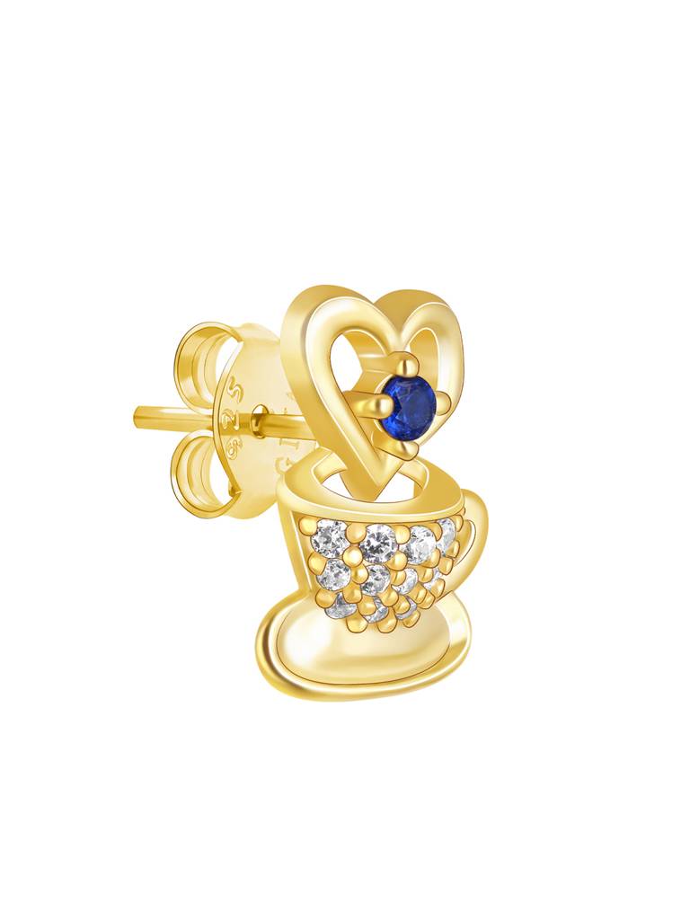GIVA 925 Sterling Silver Golden Coffee Love Stud Earrings