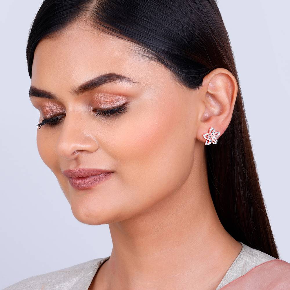 Giva 925 Silver Rose Gold Viola Earrings : ER01848