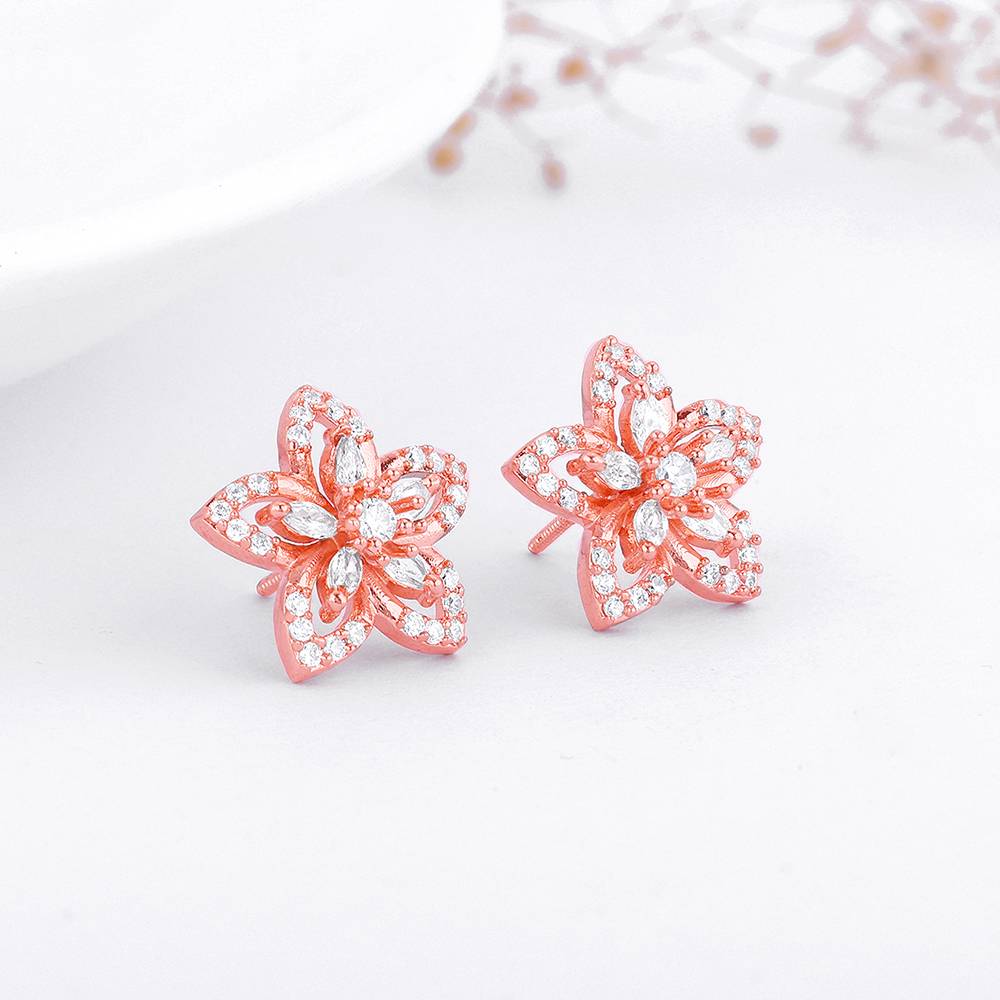 Giva 925 Silver Rose Gold Viola Earrings : ER01848