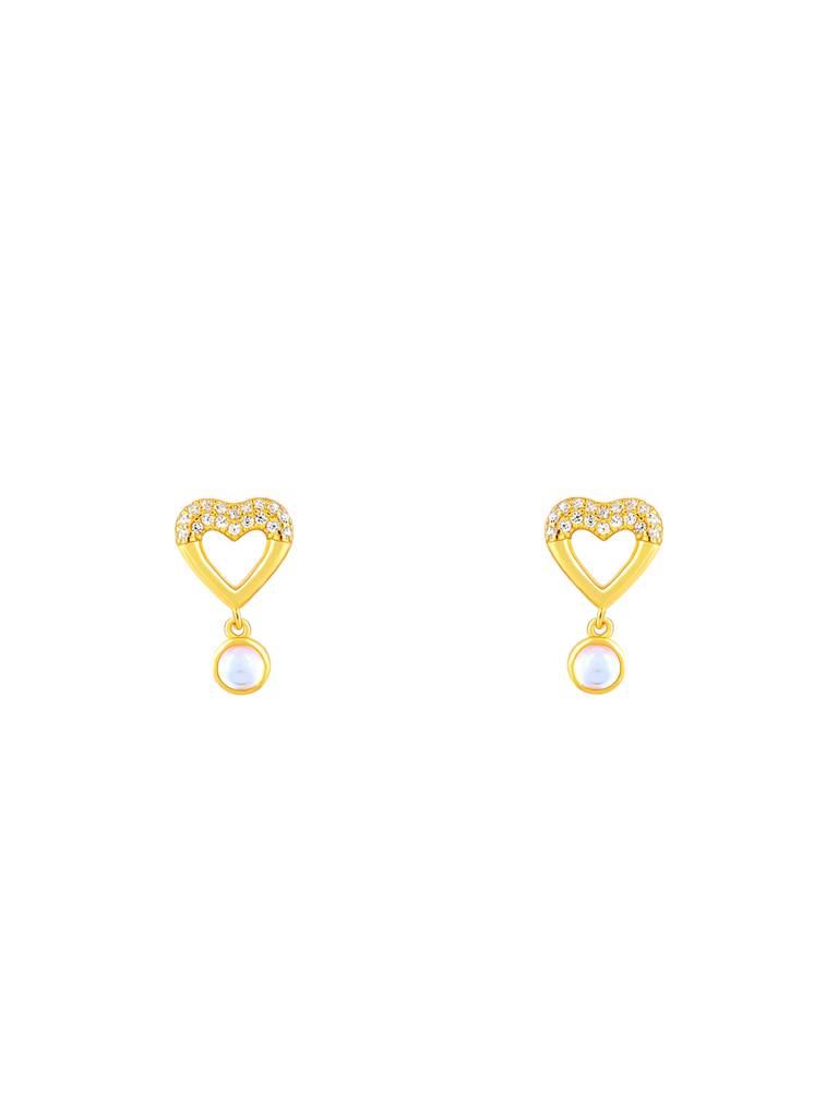 GIVA 925 Sterling Silver Golden Sparkling Hearts Earrings