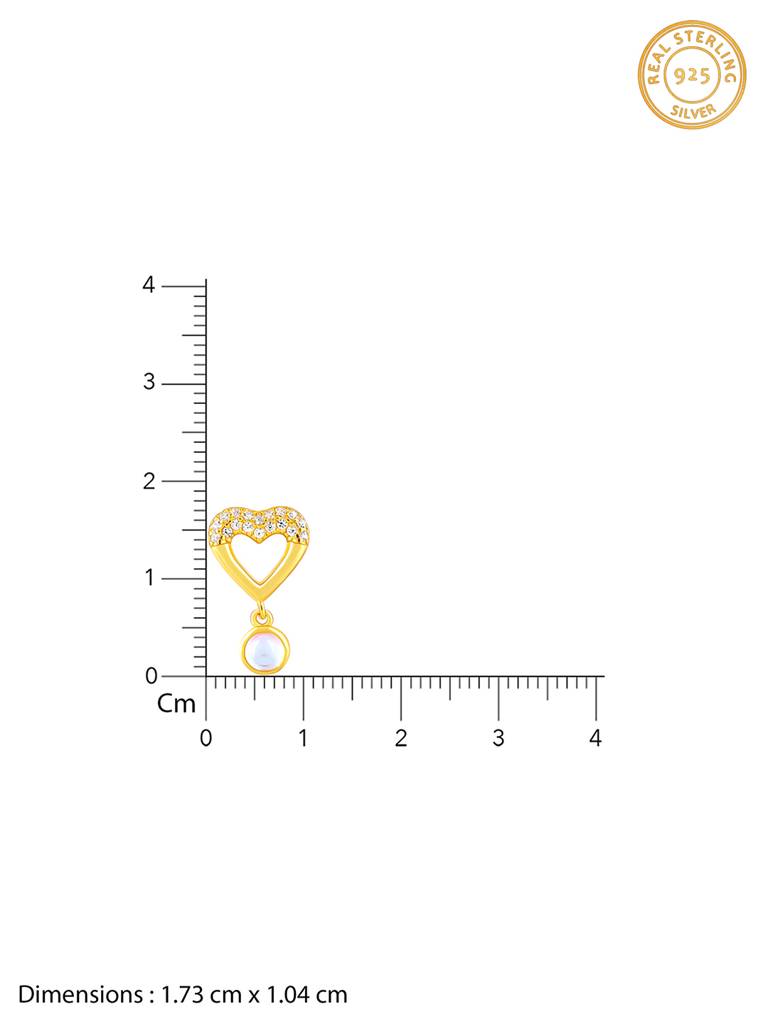 GIVA 925 Sterling Silver Golden Sparkling Hearts Earrings