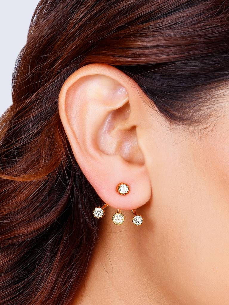 Giva 925 Sterling Silver Golden Geometric Branch Earrings