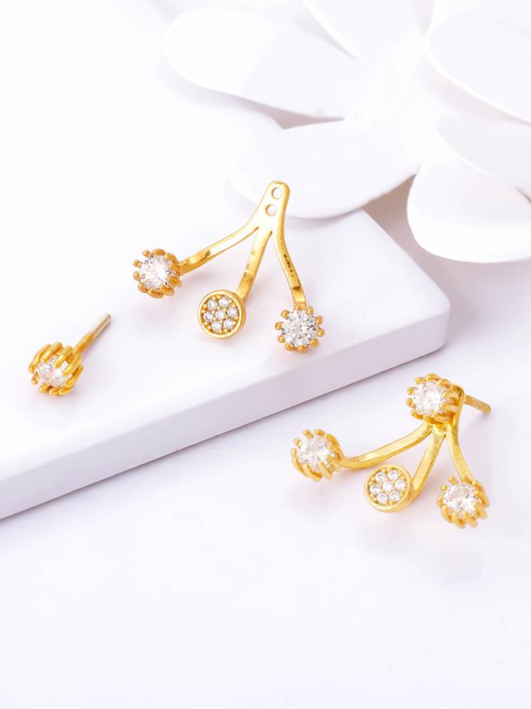 Giva 925 Sterling Silver Golden Geometric Branch Earrings