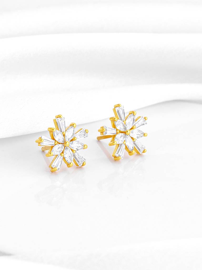 Giva 925 Silver Golden Floral Radiance Earrings : ER01878