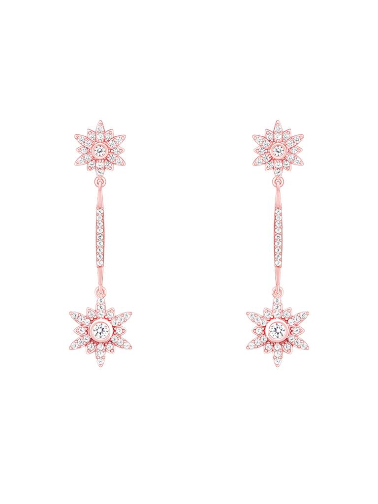 Giva 925 Sterling Silver Golden Snowflakes Dangle Earrings