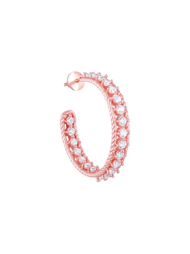 GIVA 925 Sterling Silver Rose Gold White Zircon Hoop Earrings