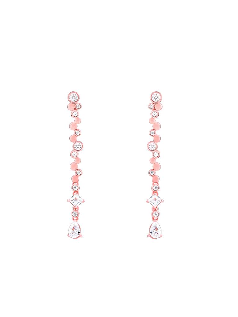 Giva 925 Sterling Silver Rose Gold Zircon Dangle Earrings