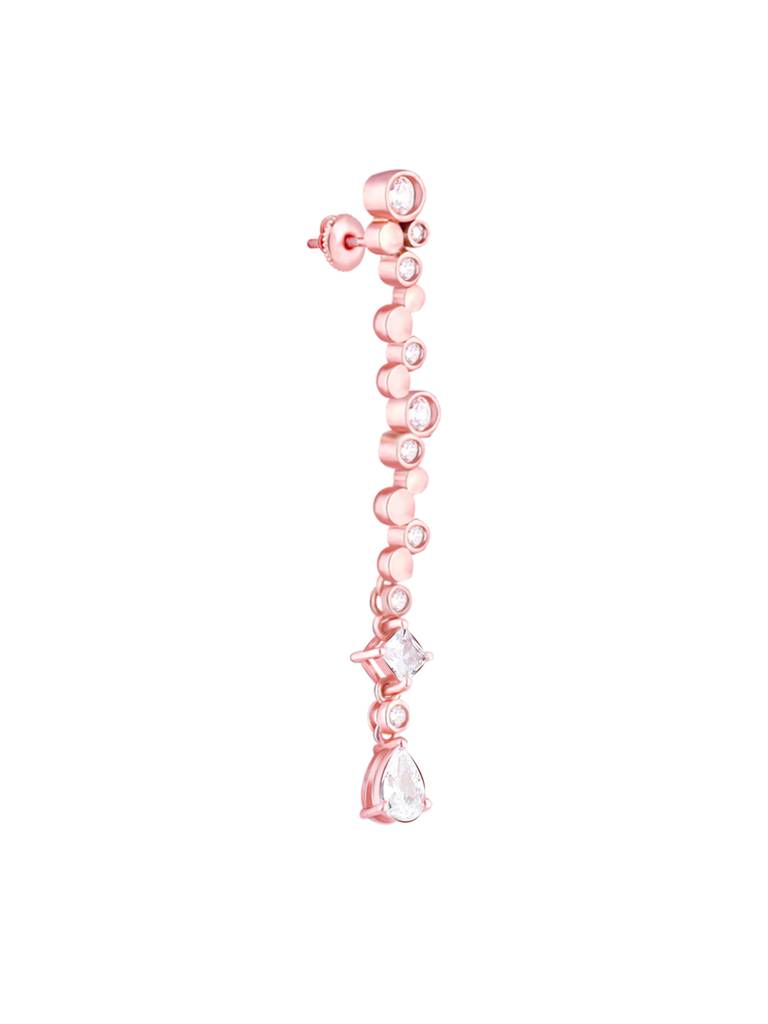 Giva 925 Sterling Silver Rose Gold Zircon Dangle Earrings