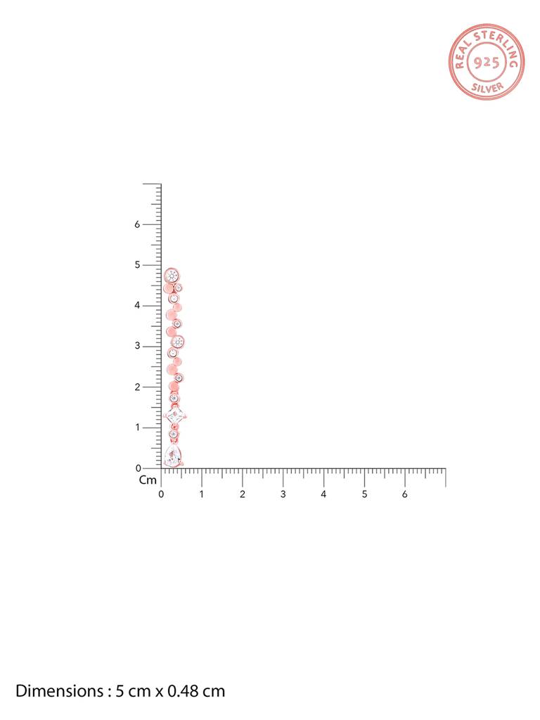 Giva 925 Sterling Silver Rose Gold Zircon Dangle Earrings