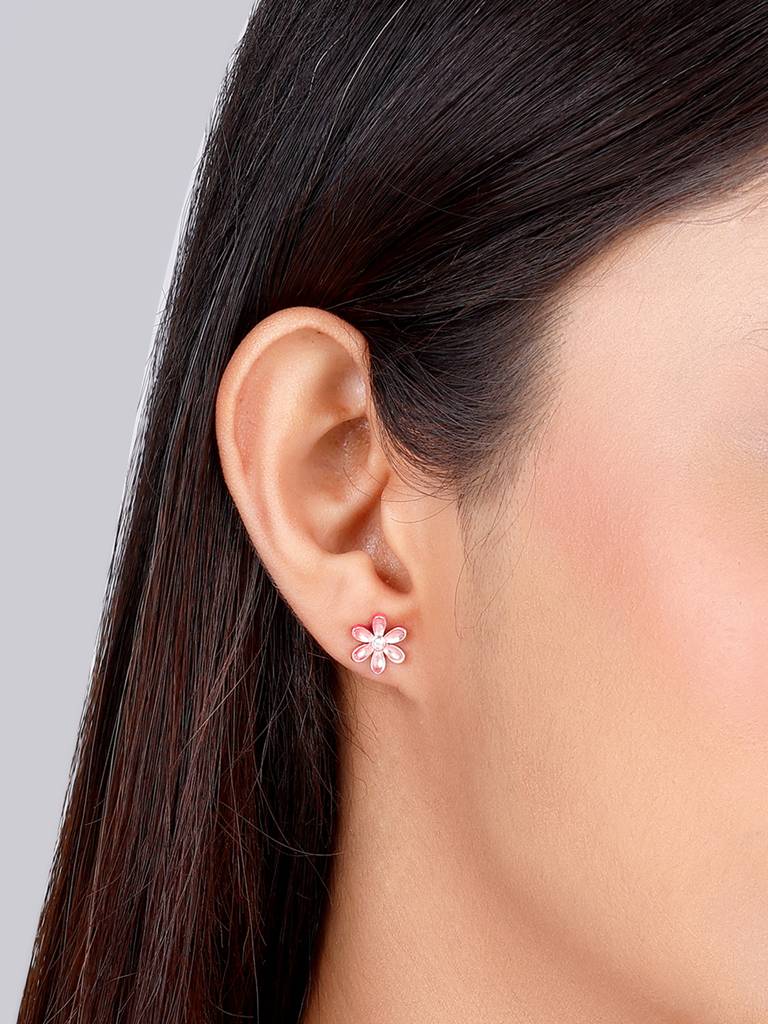 Giva 925 Sterling Silver Rose Gold The World Of The Flower Earrings