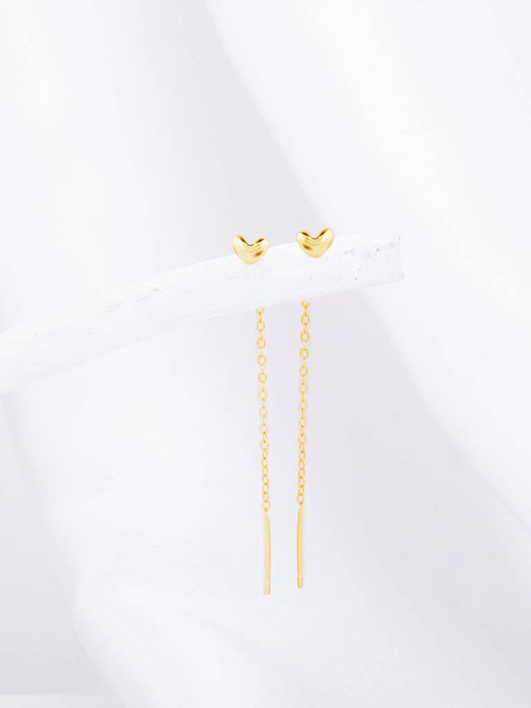 Giva 925 Sterling Silver Gold Give Me Your Heart Earrings