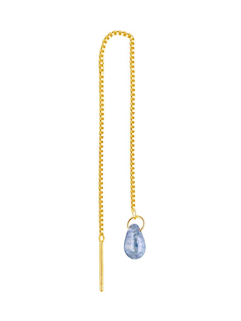 Giva 925 Sterling Silver Golden My Blue Drop Earrings