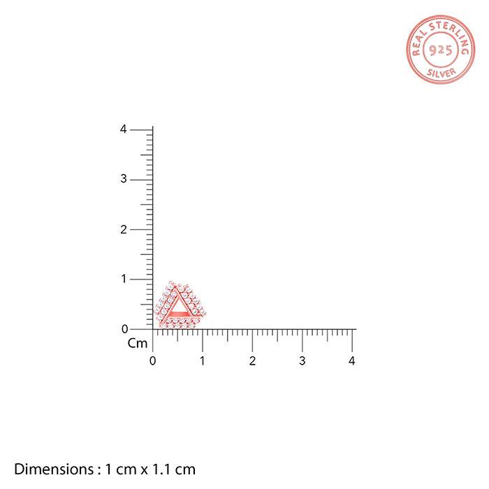 Rose Gold Zircon Triangle Stud Earrings : ER0189