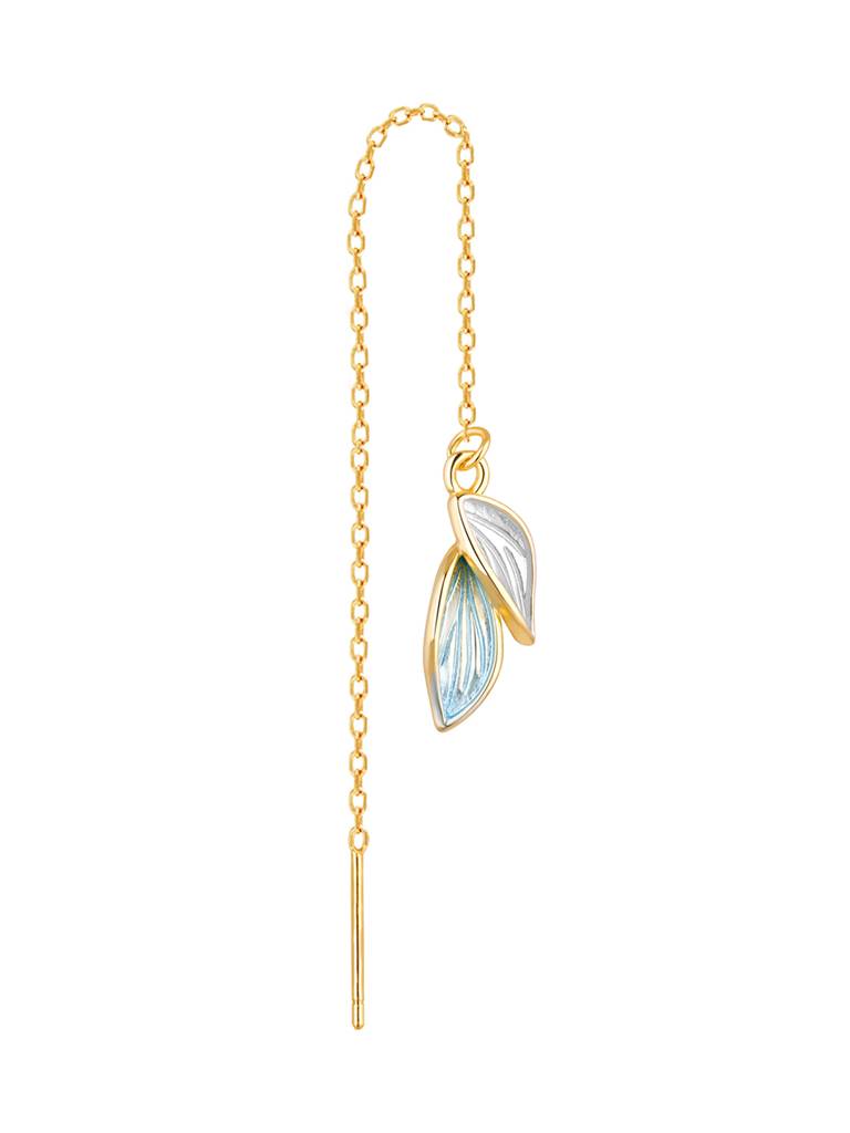 Giva 925 Sterling Silver Golden Pretty Leaves Earrings