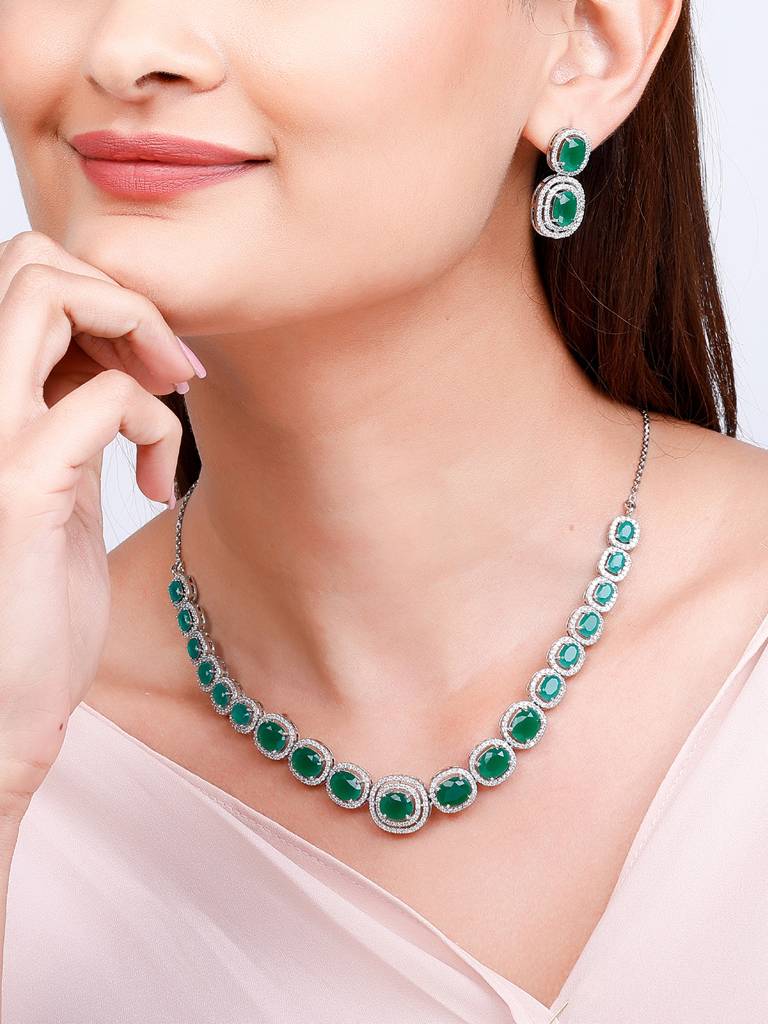 GIVA 925 Sterling Silver Lovesick Green Set