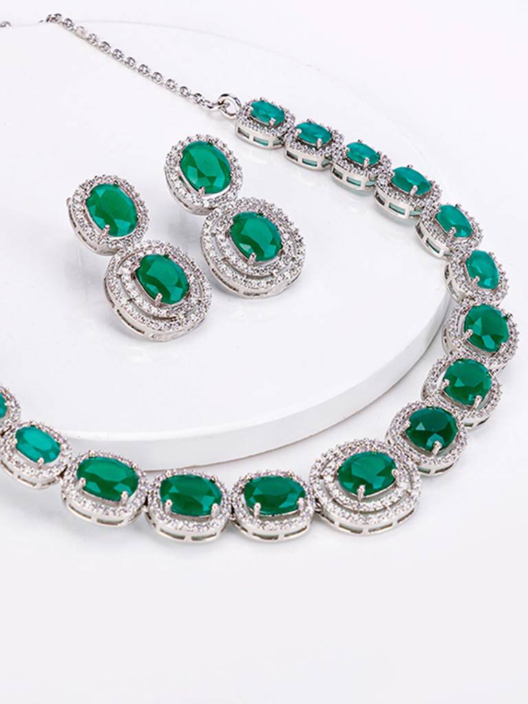 GIVA 925 Sterling Silver Lovesick Green Set