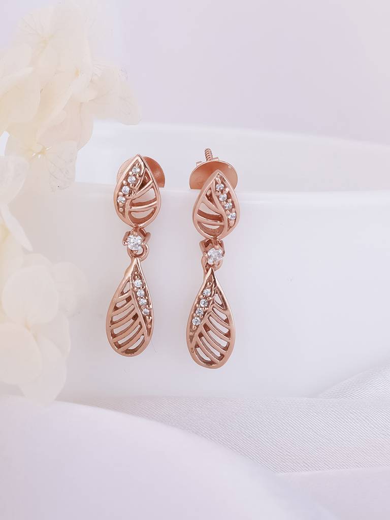 GIVA 925 Sterling Silver Rose Gold Allure and Elegance Earrings