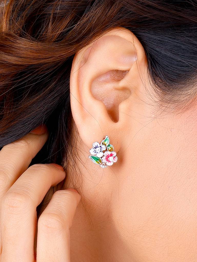 Giva 925 Sterling Silver Sparkle And Bloom Earrings