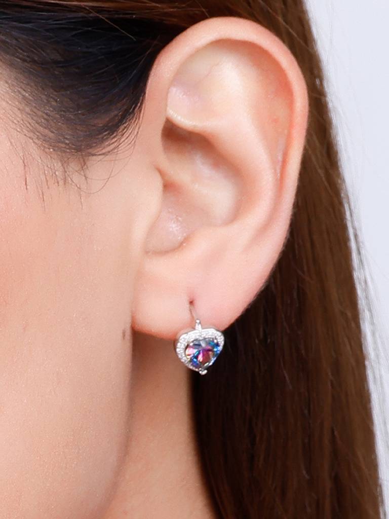 GIVA 925 Sterling Silver Mystical Prism Heart Earrings