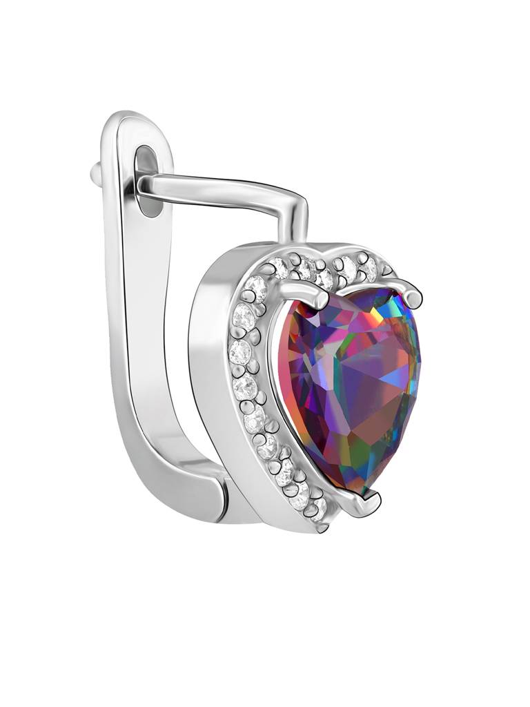 GIVA 925 Sterling Silver Mystical Prism Heart Earrings